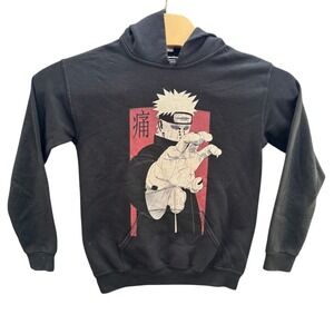 Design By Humans Naruto Pain Graphic Hoodie Black Jerzees Youth Large Anime
